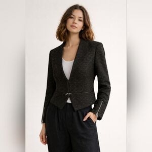 Anthropologie, Funktional Blazer, Black with Neon‎ Dot Accents,  Size Small
